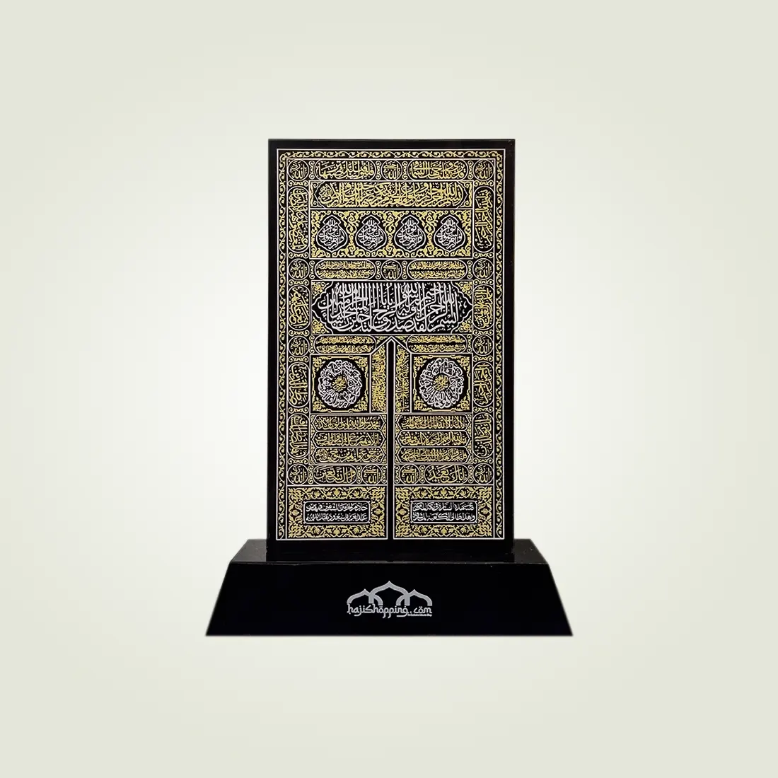 Kaaba door kiswah cover handcrafted crystal plaque
